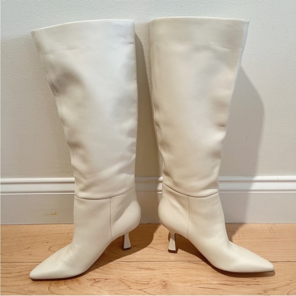 MARC FISHER Hallie White Boots Over the Knee Boots High Leather 7.5 - Picture 13 of 14